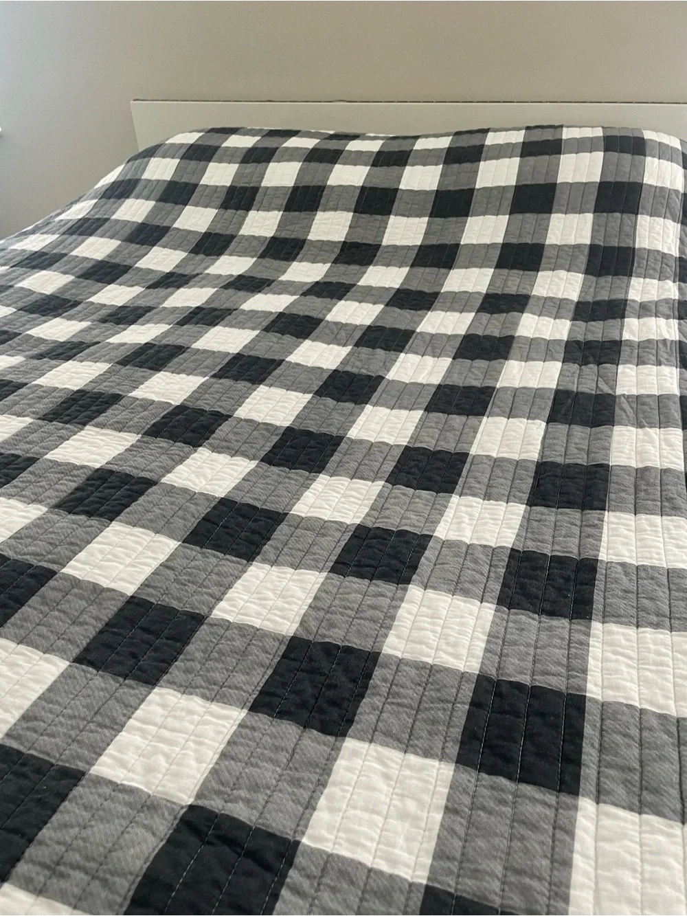 Black and White Buffalo Check Quilt - Classic Bedspread twin